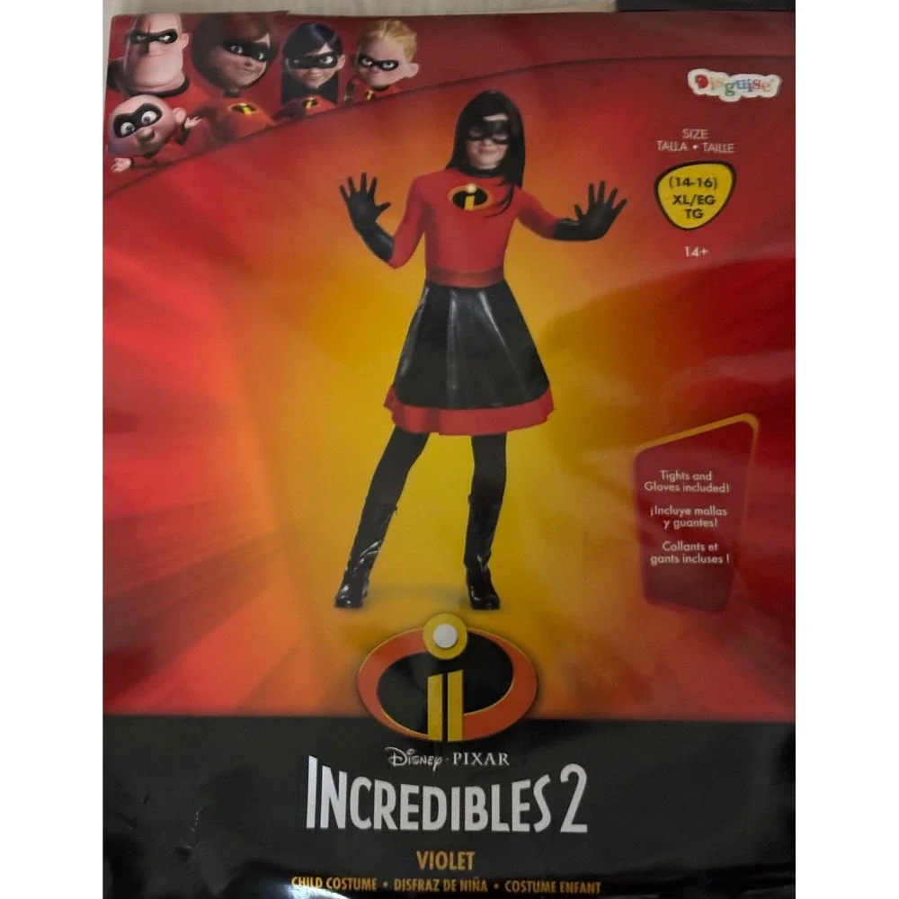 Incredibles 2 Violet Costume Youth Girls XL 14-16 Halloween Cosplay Disney Pixar